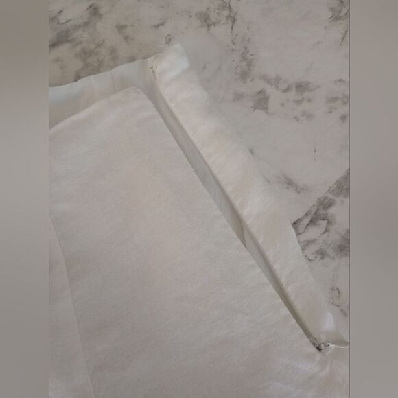 Allison Taylor White 100% Linen Full Skirt Midi Embroidered Size 10 - Picture 5 of 6